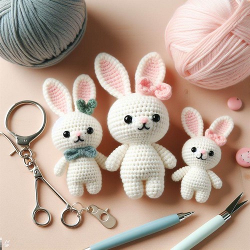 Crochet Bunny Keychain Amigurumi Pattern Step By Step