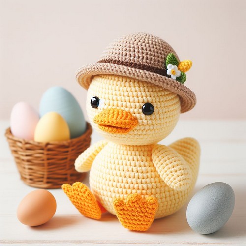 Crochet Duck With Hat Amigurumi
