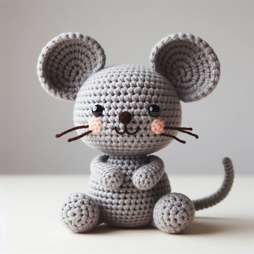 Crochet Grey Mouse Amigurumi Pattern