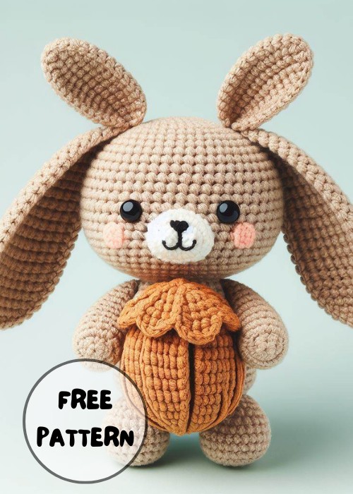 Crochet Hazelnut Rabbit Amigurumi