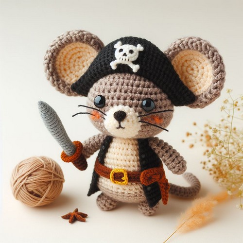 Crochet Pirate Mouse Amigurumi