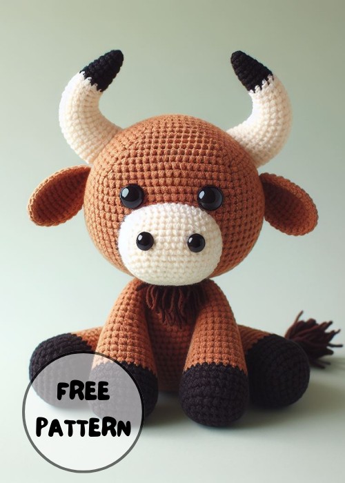 Crochet Plush Bull Amigurumi