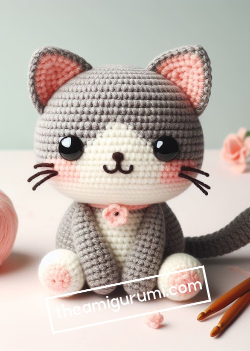 Crochet Purple Cat Amigurumi