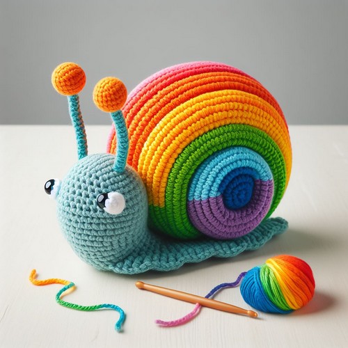 Crochet Rainbow Snail Amigurumi Pattern