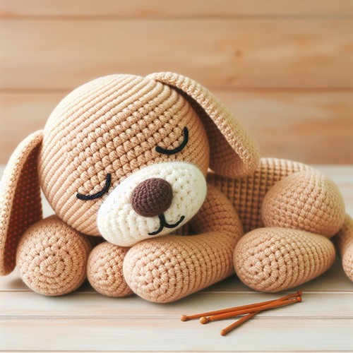 Crochet Sleeping Dog Amigurumi