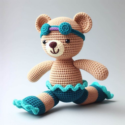 Crochet Swimmer Bear Amigurumi Pattern Step By Step