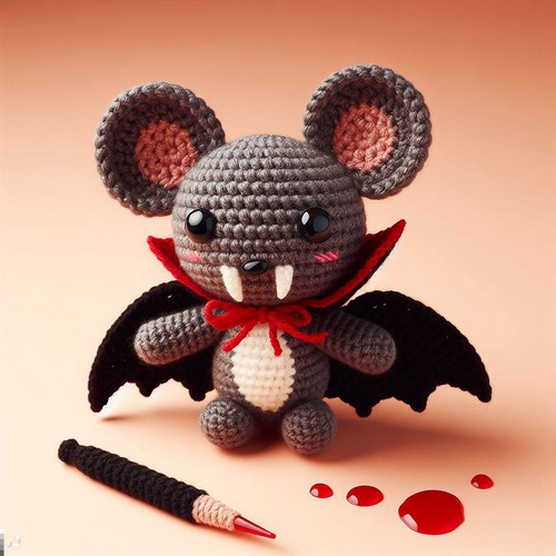 Crochet Vampire Mouse Amigurumi Pattern Step By Step