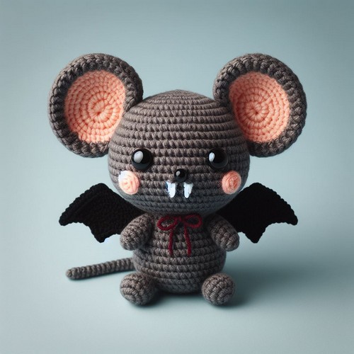 Crochet Vampire Mouse Amigurumi