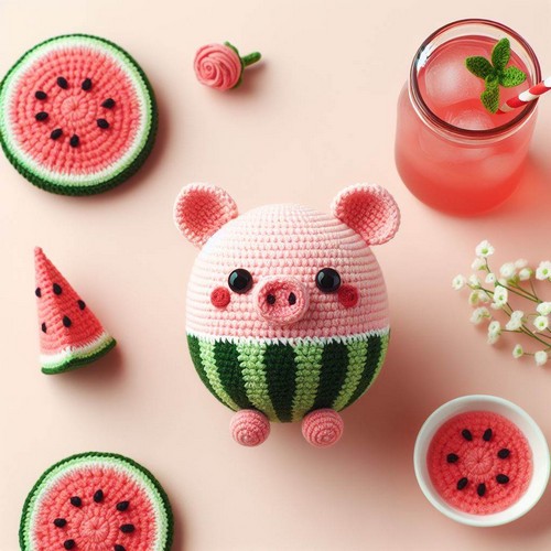 Crochet Watermelon Pig Amigurumi Pattern Step By Step