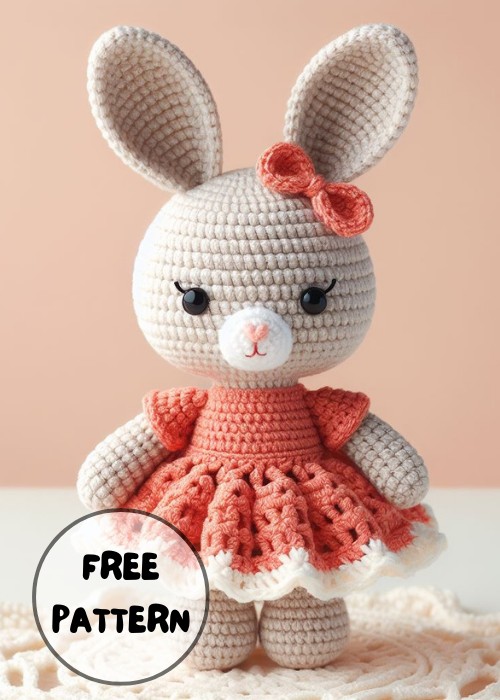 Free Crochet Bunny In Dress Amigurumi Pattern