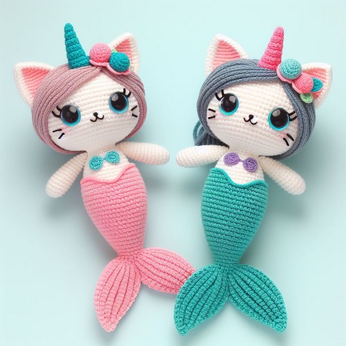 Free Crochet Cat Mermaid Amigurumi Pattern
