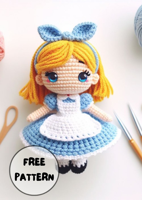Free Crochet Cute Baby Alice Amigurumi