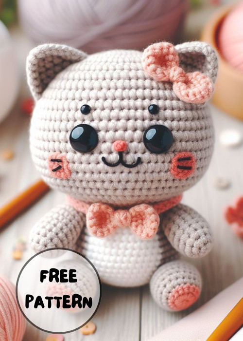 Free Crochet Cute Kitten Amigurumi Pattern