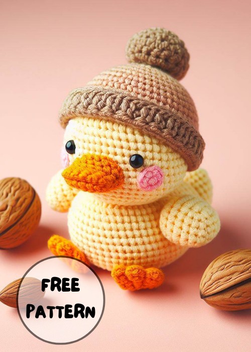 Free Crochet Duck With Hat Amigurumi Pattern