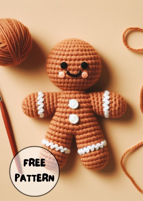 Free Crochet Gingerbread Man Amigurumi Pattern