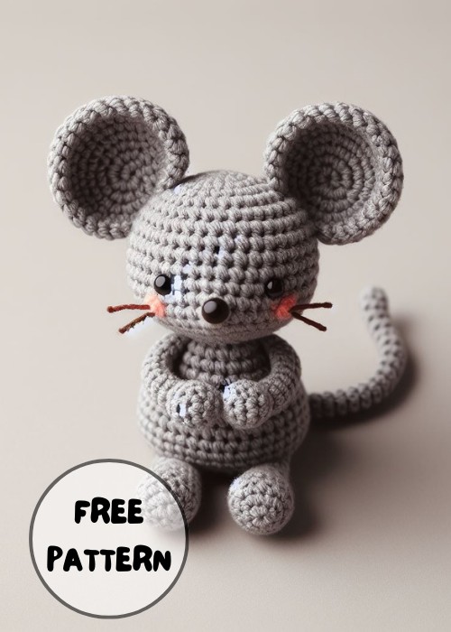 Free Crochet Grey Mouse Amigurumi Pattern