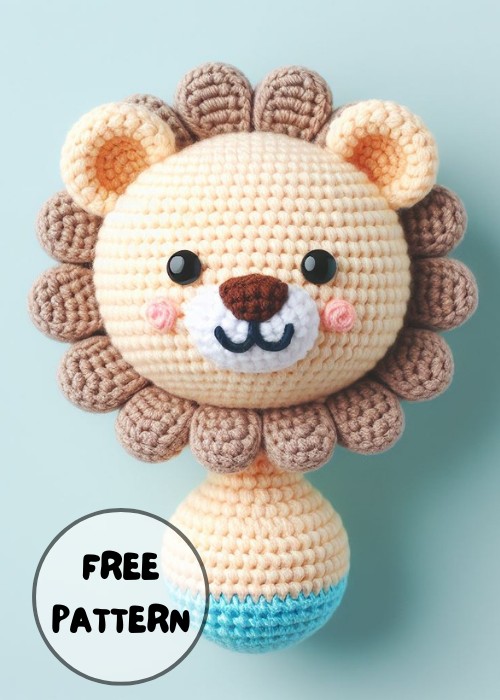 Free Crochet Leon Baby Rattle Amigurumi Pattern