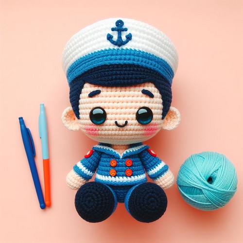 Free Crochet Marine Doll Amigurumi Pattern