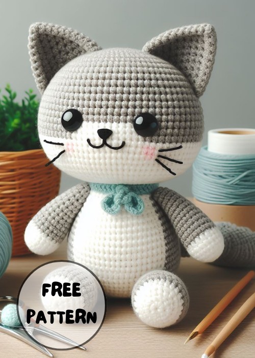 Free Crochet Pluch Cat Amigurumi Pattern