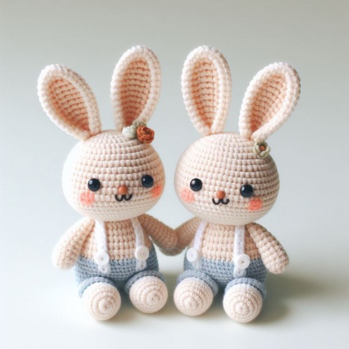 Free Crochet Twin Rabbit Amigurumi Pattern