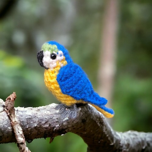 Crochet Blue-and-yellow Macaw Bird Amigurumi Pattern