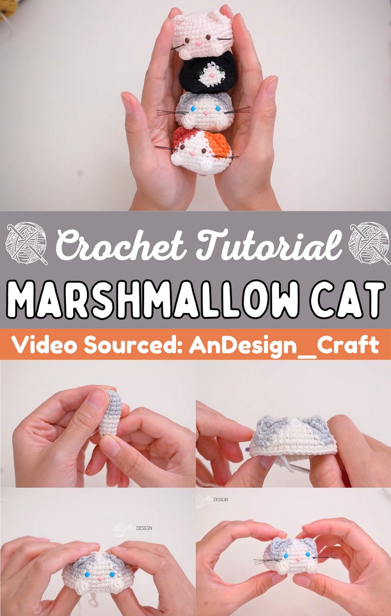 How To Crochet No Sew Marshmallow Cat Amigurumi
